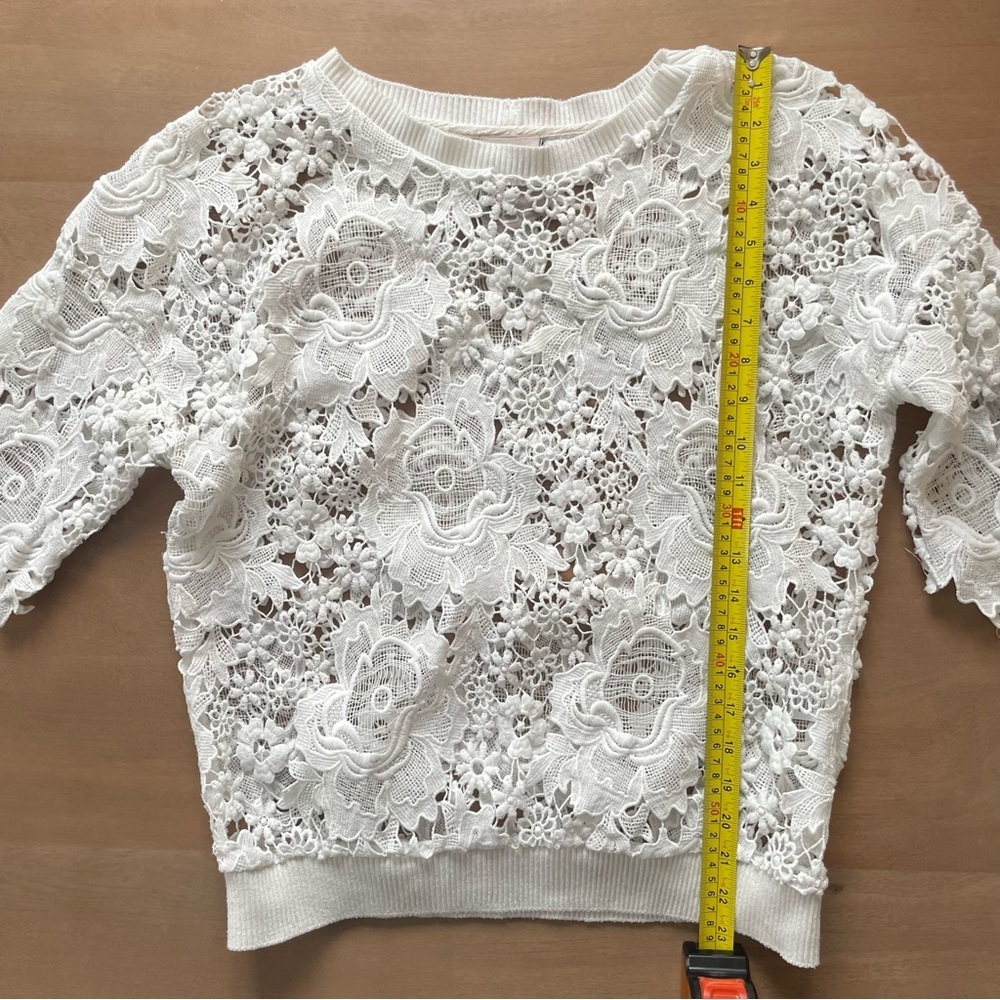 Anthropologie Dolan White Lace Blouse - Picture 9 of 11